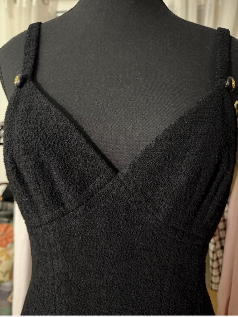 CHANEL vintage 1993 Black Tweed Mini Dress - Picture 6 of 8